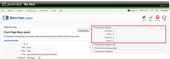 Adjusting Joomla Frontpage 04